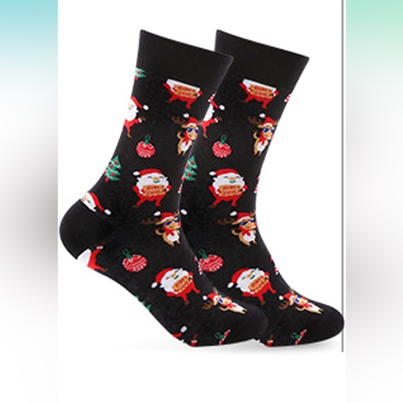 5for$10 Christmas Socks Deer Santa Breathable Socks Winter Warm Mid-Calf Socks - Picture 1 of 5